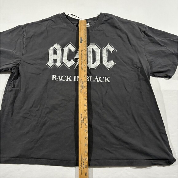 H&M ACDC Graphic T-shirt Women Faded Black Band Tee AC/DC Back in Black Sz 2XL - Picture 4 of 11